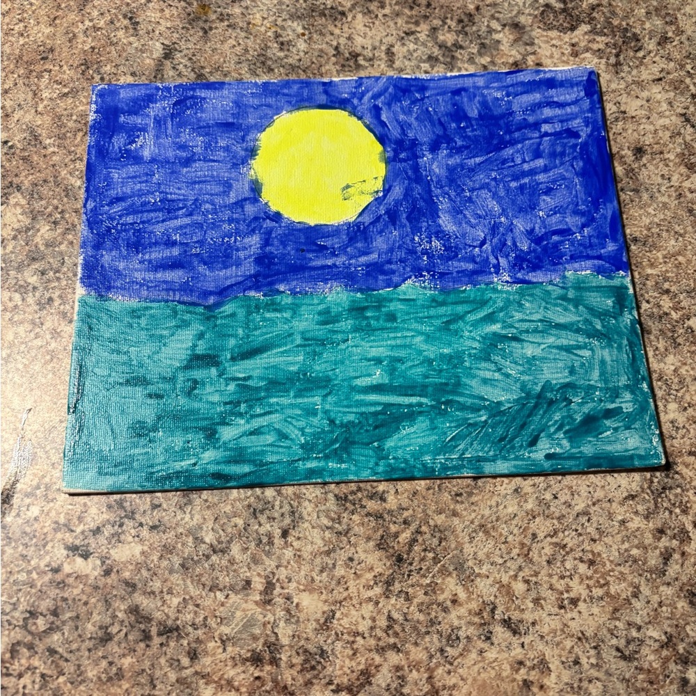 Abstract Blue and Green Painting